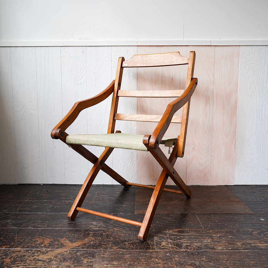 アンティーク ウッド フォールディングチェア 折りたたみ椅子 木製