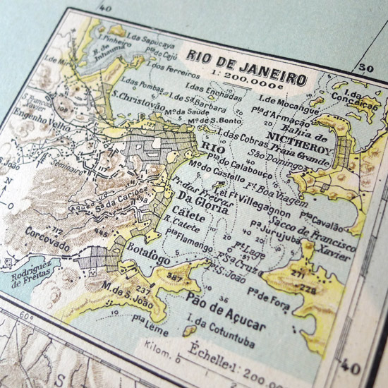 アンティーク 地図 ポスター Atlas De Geographie Generale 南アメリカ