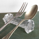 アンティーク クリスタルカトラリーレスト2個 アンティーククリスタル